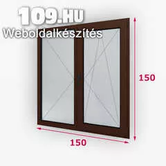 Kétszárnyú fa ablak középfelnyíló 150 x 150 cm