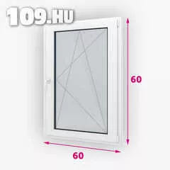 Műanyag ablak bukó-nyíló 60 x 60 cm